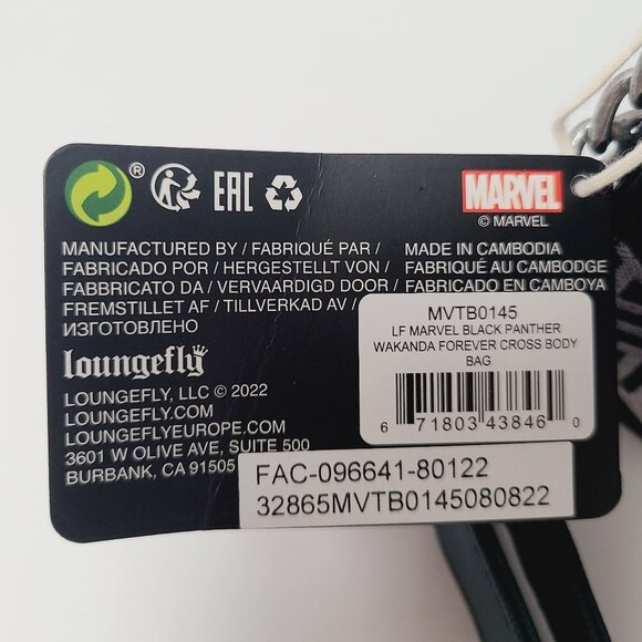 Loungefly Wakanda Forever Crossbody Bag | NWT Marvel Black Panther - Picture 16 of 16